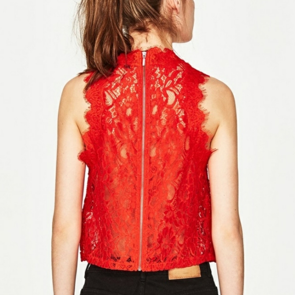 Zara Embroidered Front Lace Top - Picture 2 of 8